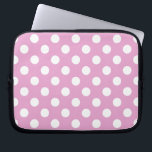 White polka dots on pale pink laptop sleeve<br><div class="desc">White polka dots on pale pink</div>