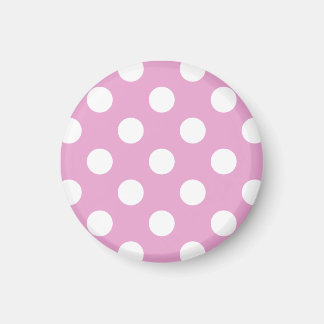 White polka dots on pale pink magnet