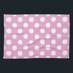 White polka dots on pale pink tea towel<br><div class="desc">White polka dots on pale pink</div>