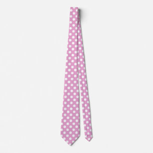 White polka dots on pale pink tie