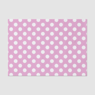 White polka dots on pale pink tissue paper