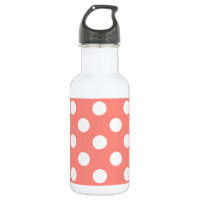 White polka dots on peach