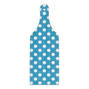 White Polka Dots on Peacock Blue Background Cutting Board