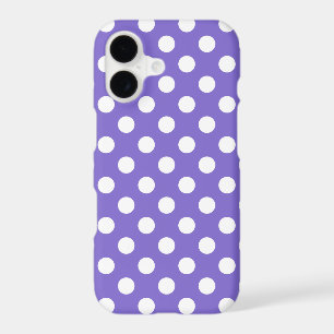 White polka dots on periwinkle