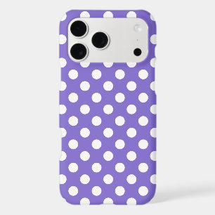 White polka dots on periwinkle