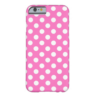 White polka dots on pink barely there iPhone 6 case