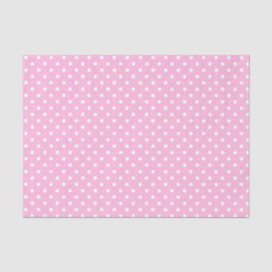 White Polka Dots on Pink Tissue Paper