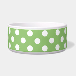 White Polka Dots on Pistachio Green