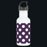 White polka dots on plum purple 532 ml water bottle<br><div class="desc">White polka dots on plum purple</div>