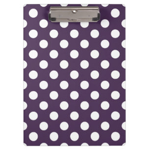 White polka dots on plum purple clipboard