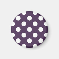 White polka dots on plum purple
