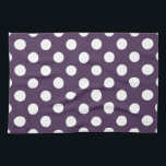 White polka dots on plum purple tea towel<br><div class="desc">White polka dots on plum purple</div>