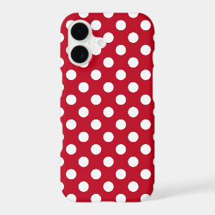 White polka dots on red