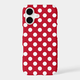 White polka dots on red