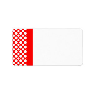 White Polka Dots on Red Address Label