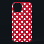 White polka dots on red iPhone 12 case<br><div class="desc">White polka dots on red</div>