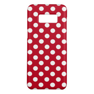 White polka dots on red Case-Mate samsung galaxy s8 case