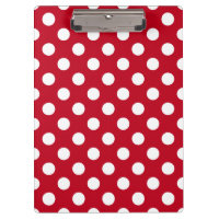 White polka dots on red