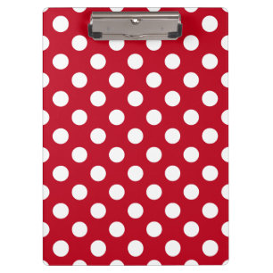 White polka dots on red clipboard