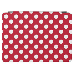 White polka dots on red iPad air cover