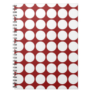 White Polka Dots on Red Notebook