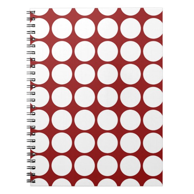 White Polka Dots on Red Notebook (Front)