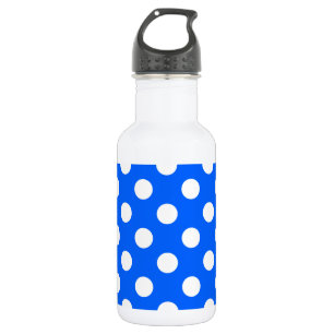 White polka dots on royal blue 532 ml water bottle