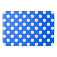 White polka dots on royal blue