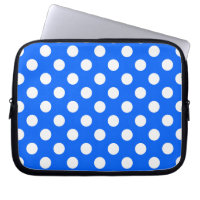 White polka dots on royal blue