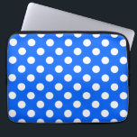 White polka dots on royal blue laptop sleeve<br><div class="desc">White polka dots on royal blue</div>