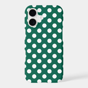 White polka dots on sage green
