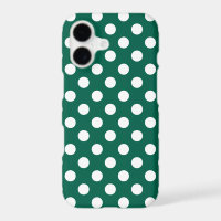 White polka dots on sage green