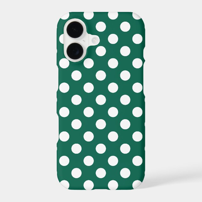 White polka dots on sage green (Back)