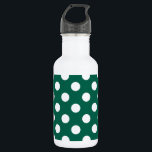 White polka dots on sage green 532 ml water bottle<br><div class="desc">White polka dots on sage green</div>