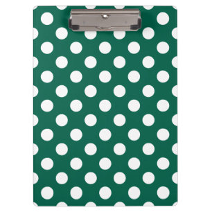 White polka dots on sage green clipboard