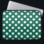 White polka dots on sage green laptop sleeve<br><div class="desc">White polka dots on sage green</div>