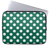 White polka dots on sage green