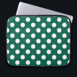 White polka dots on sage green laptop sleeve<br><div class="desc">White polka dots on sage green</div>