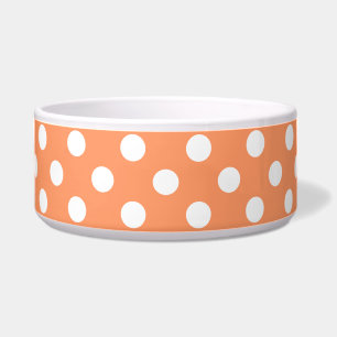 White Polka Dots on Tangerine Orange