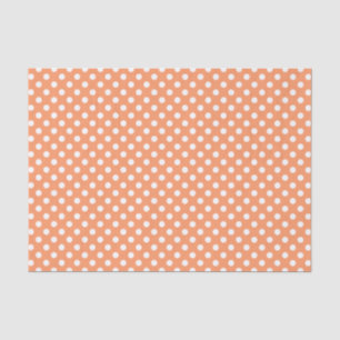 White Polka Dots on Tangerine Orange Tissue Paper