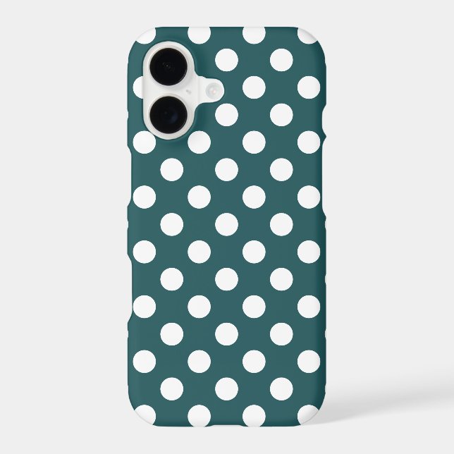 White polka dots on teal (Back)