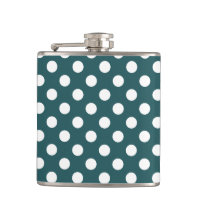 White polka dots on teal