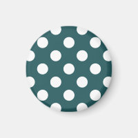 White polka dots on teal
