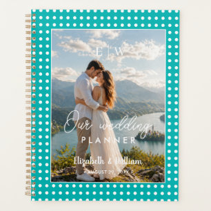 White Polka Dots on Teal – Personalised Wedding Planner