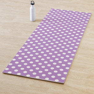 White Polka Dots on Thistle Purple Yoga Mat