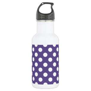 White polka dots on ultra violet 532 ml water bottle