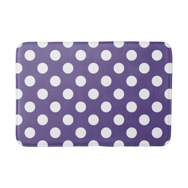 White polka dots on ultra violet bath mat (Front)