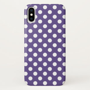 White polka dots on ultra violet iPhone x case