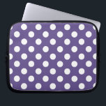 White polka dots on ultra violet laptop sleeve<br><div class="desc">Pantone's colour of the year for 2018 is ultra violet.</div>