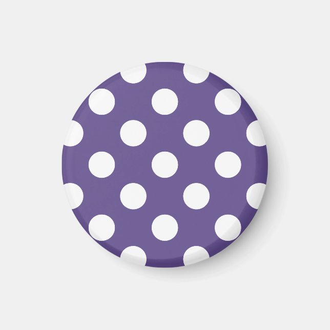 White polka dots on ultra violet magnet (Front)